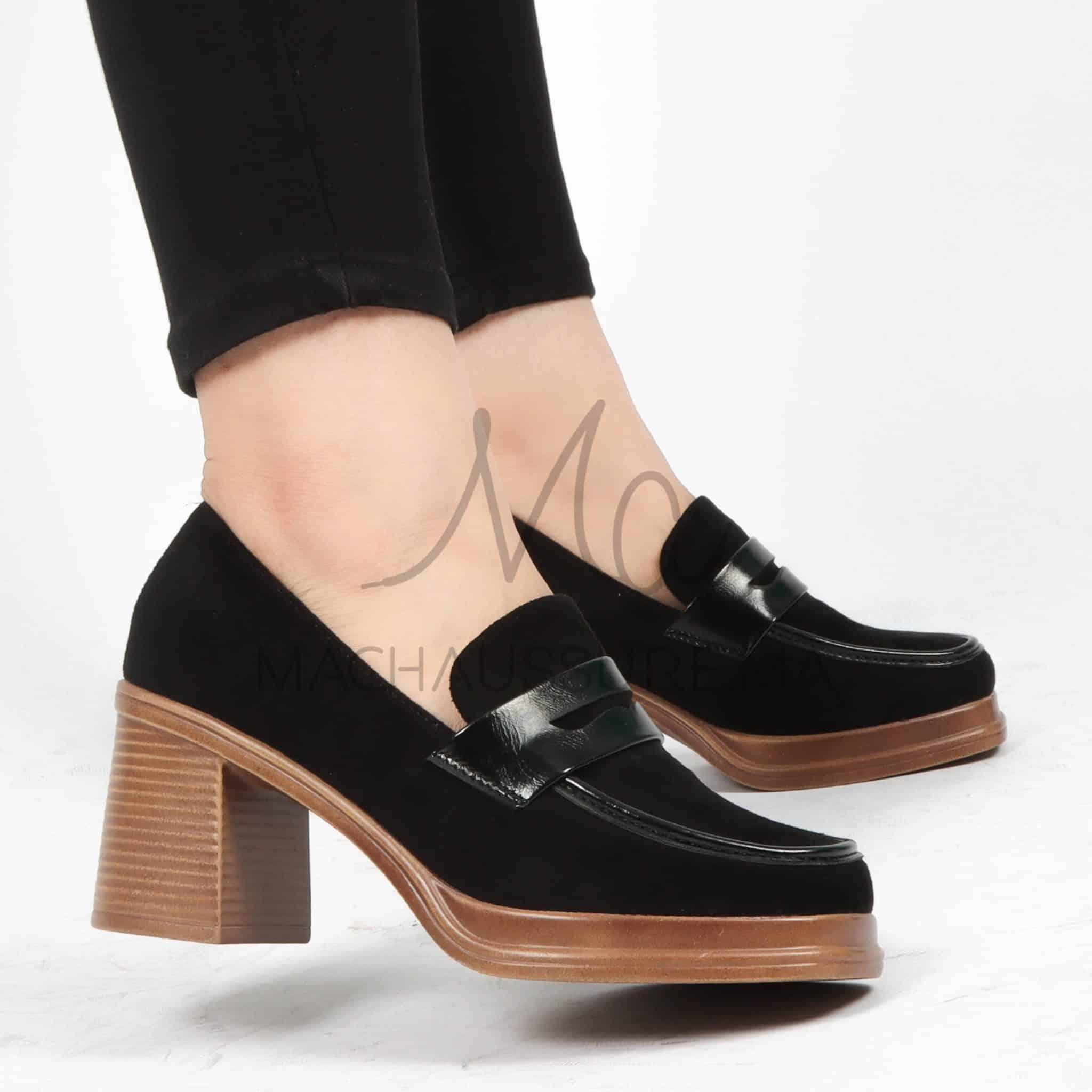 Dany – Derbies à talon Femmes en Noir.