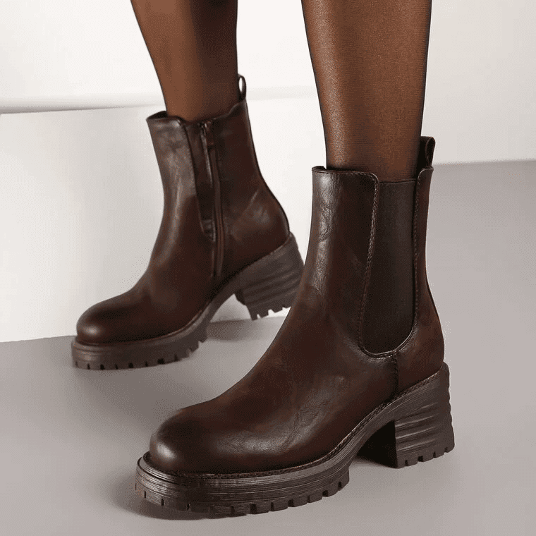 Rebelle – Bottines femmes en Marron.