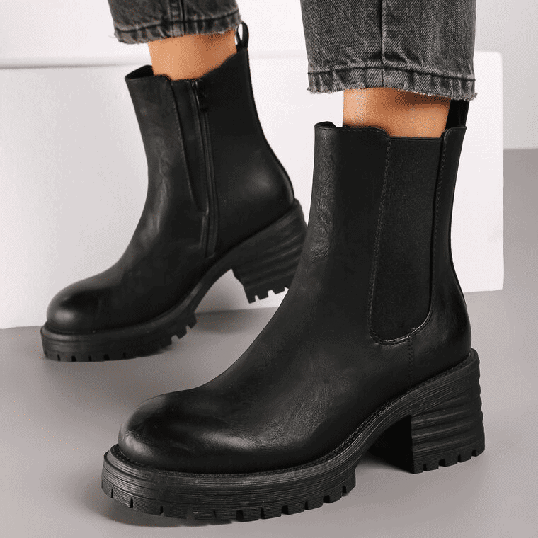 Rebelle – Bottines femmes en Noir.