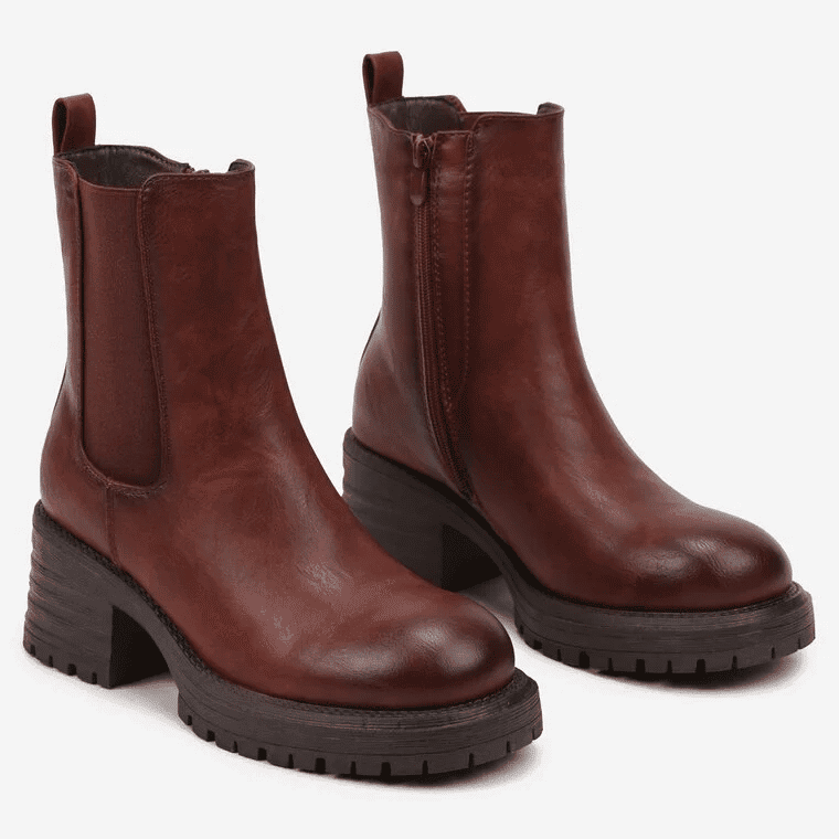 Rebelle – Bottines femmes en Tabac.