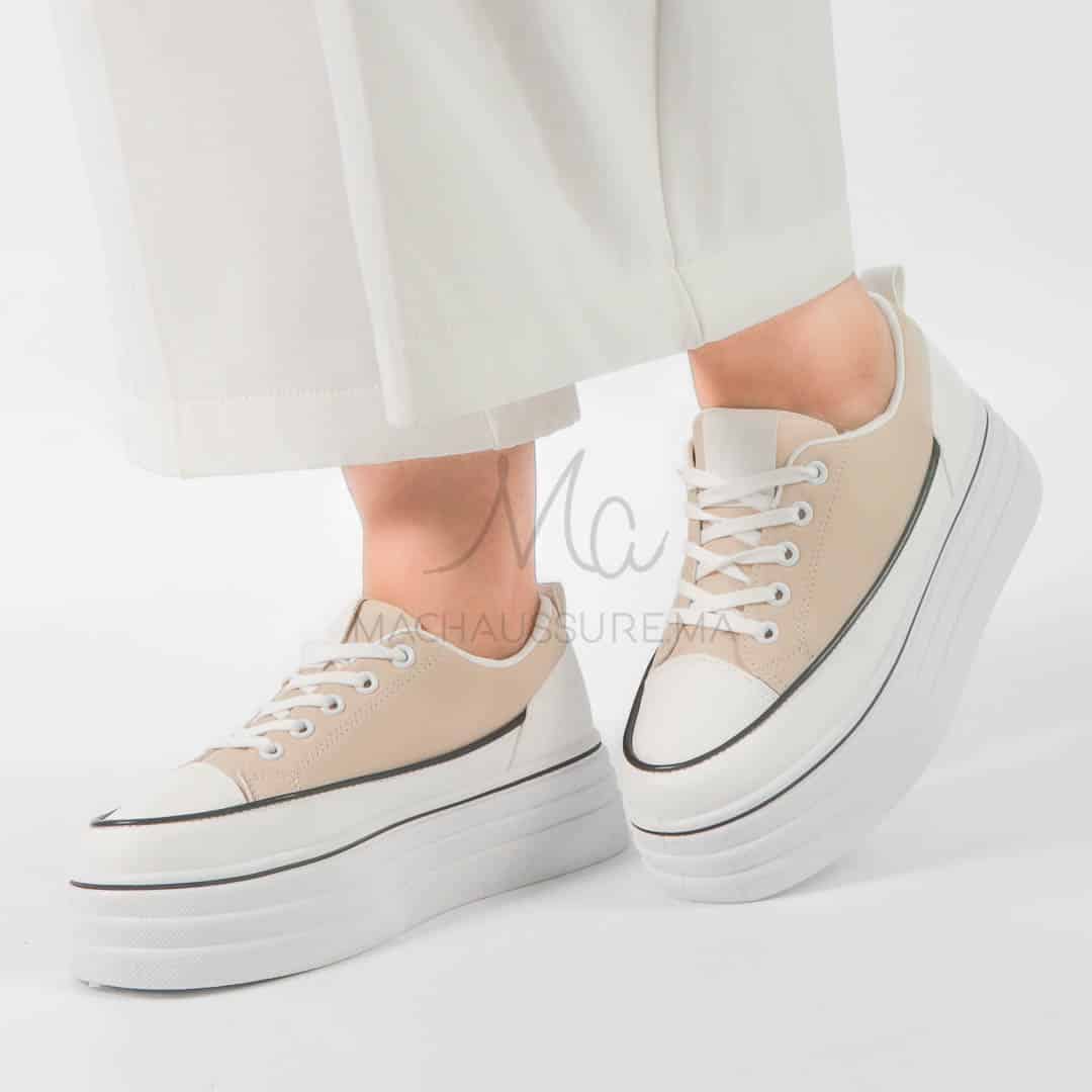 Iolite - Baskets Compensées femmes en Kaki.