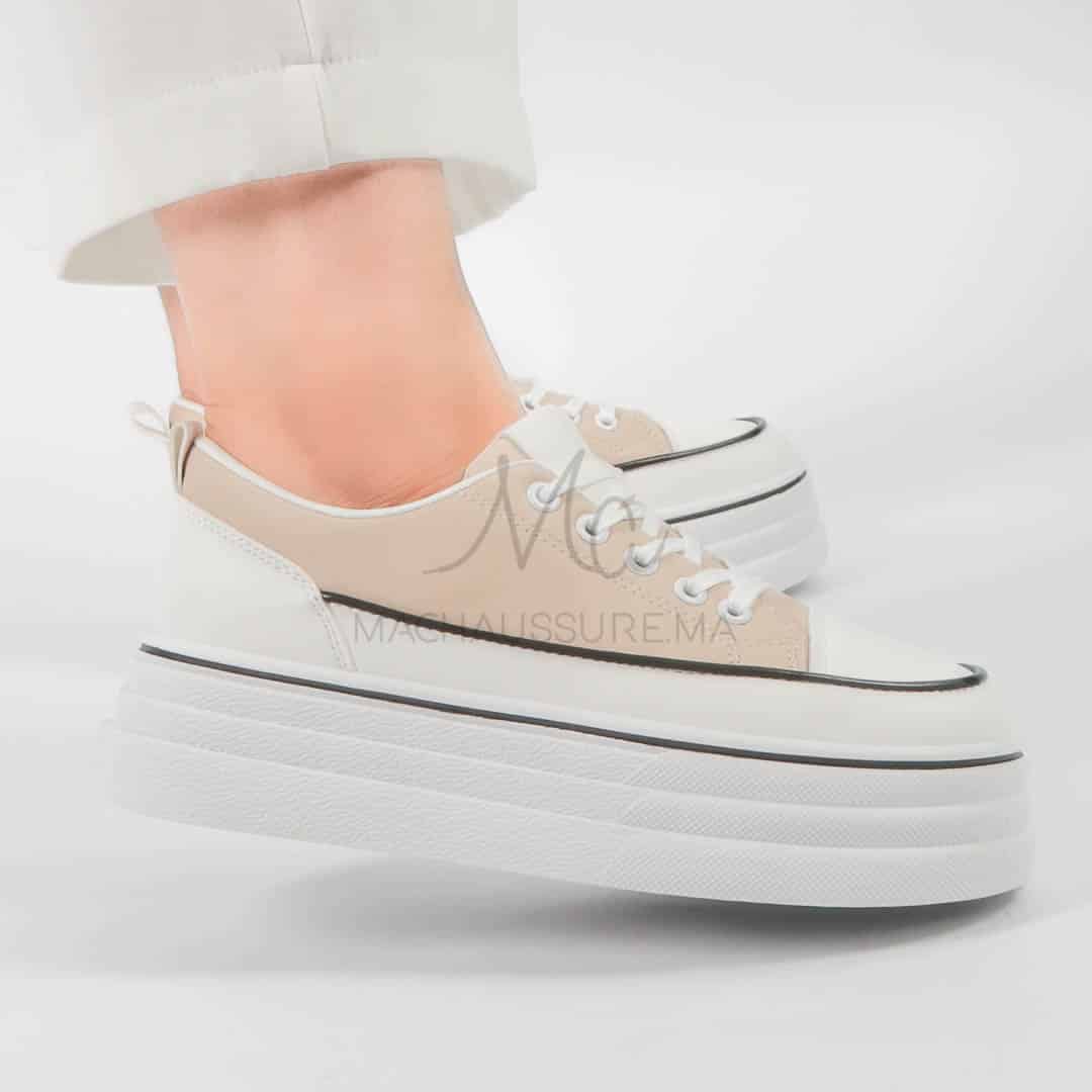 Iolite - Baskets Compensées femmes en Kaki.