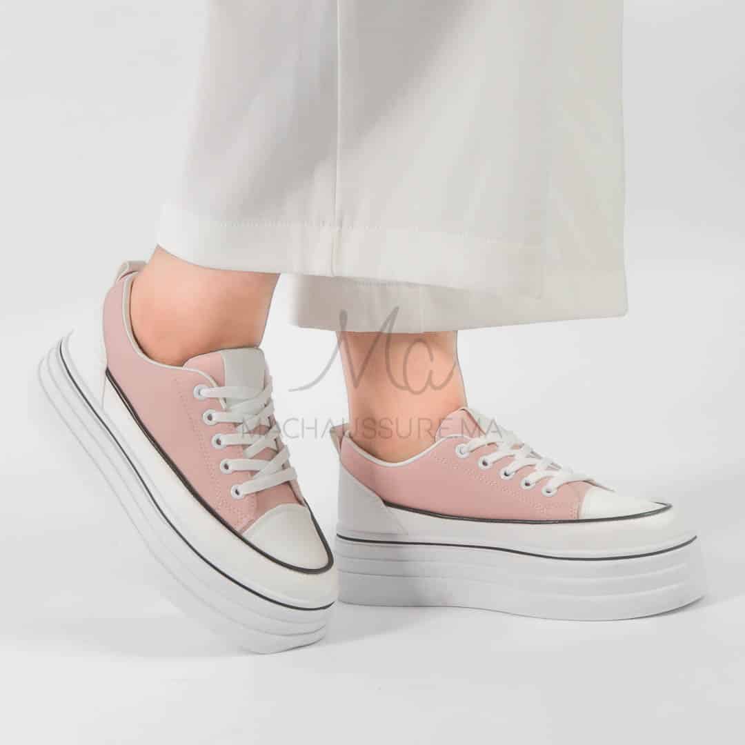 Iolite - Baskets Compensées femmes en Rose.