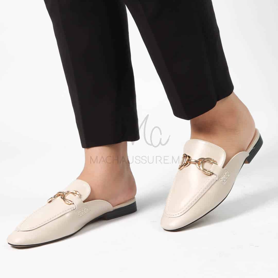 Galia – Mules Femmes en Beige.