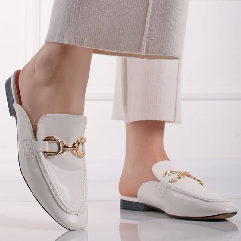 Galia – Mules Femmes en Blanc.