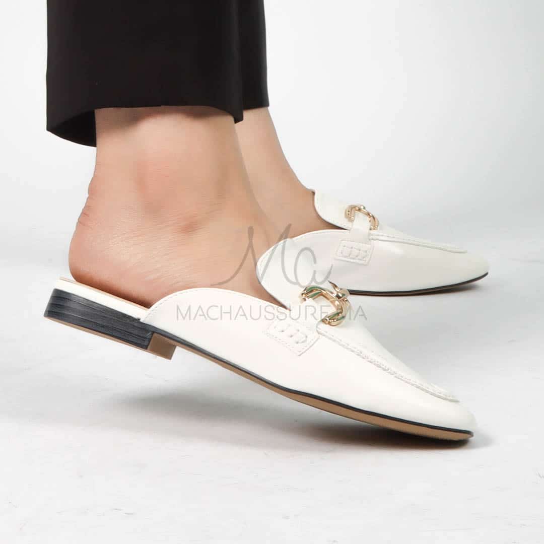 Galia – Mules Femmes en Blanc.