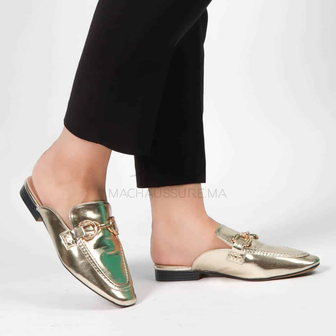Galia – Mules Femmes en Doré.