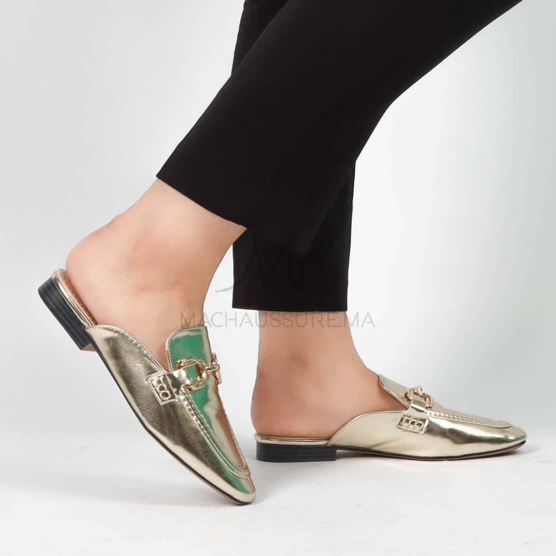 Galia – Mules Femmes en Doré.