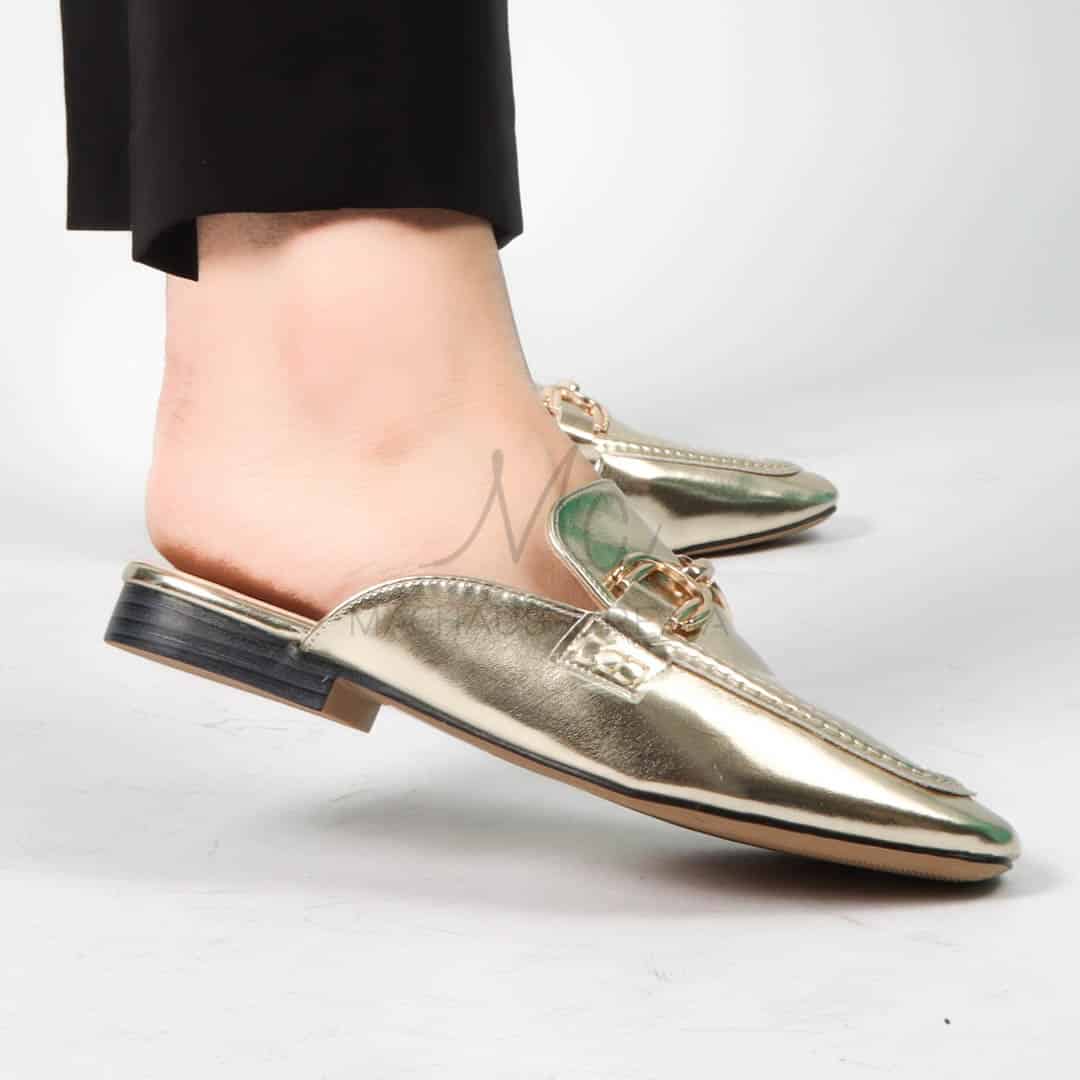 Galia – Mules Femmes en Doré.
