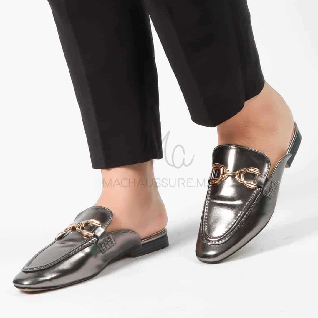 Galia – Mules Femmes en Nickel.