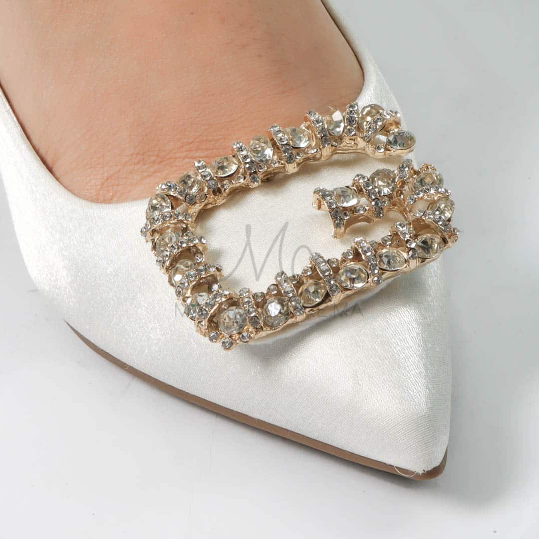 Alia - Escarpin à talon en Blanc.