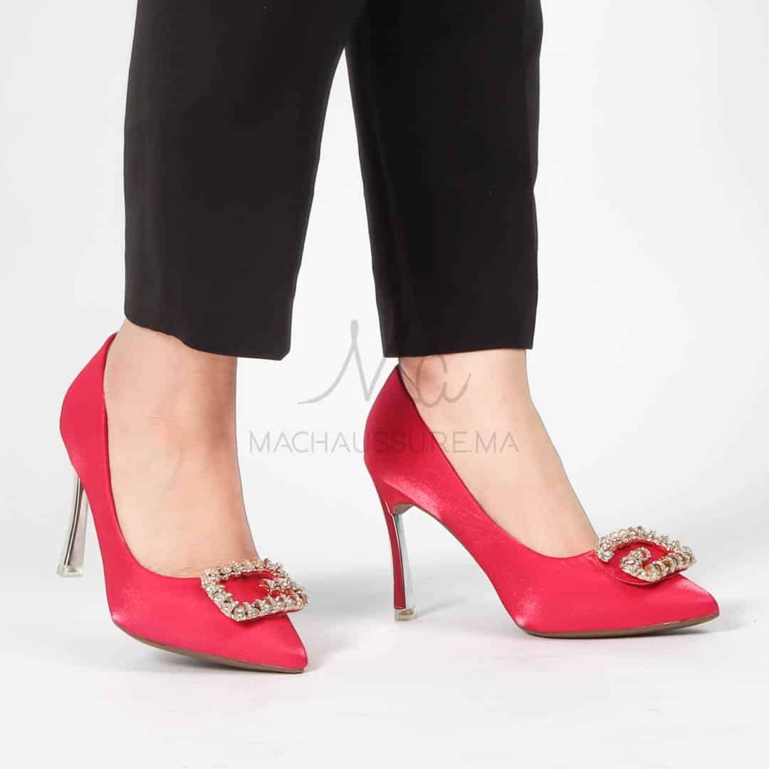 Alia - Escarpin à talon en Fuchsia.