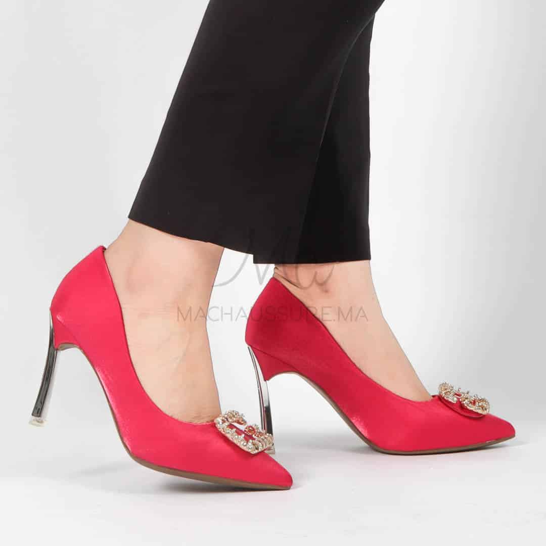 Alia - Escarpin à talon en Fuchsia.