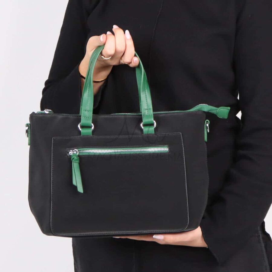 Velar – Sac à main en Noir-Vert.