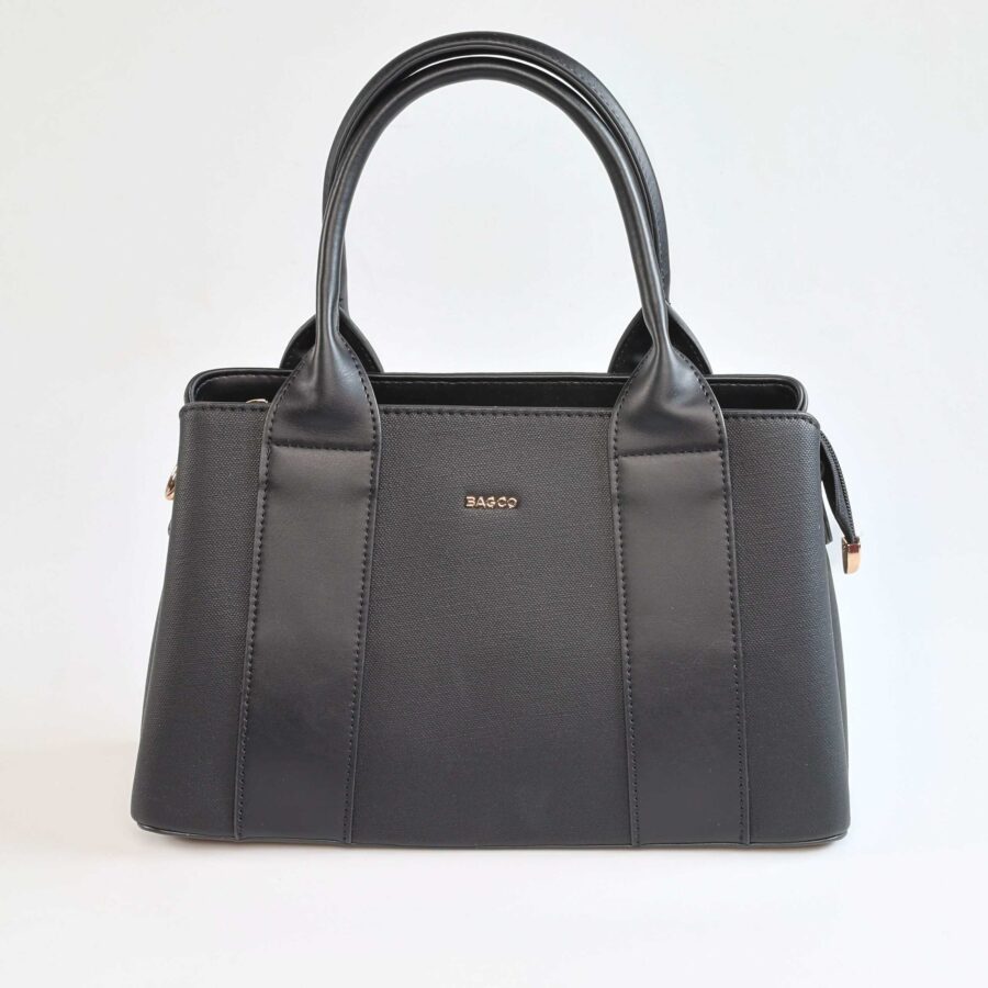Sac à main en cuir noir, accessoire de mode pour femmes, idéal pour toutes occasions..