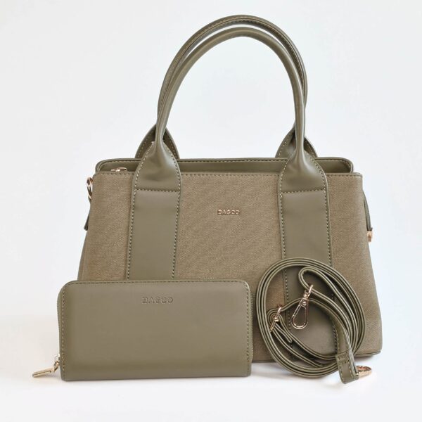 Sac à main en cuir et toile, élégant et pratique pour femmes..