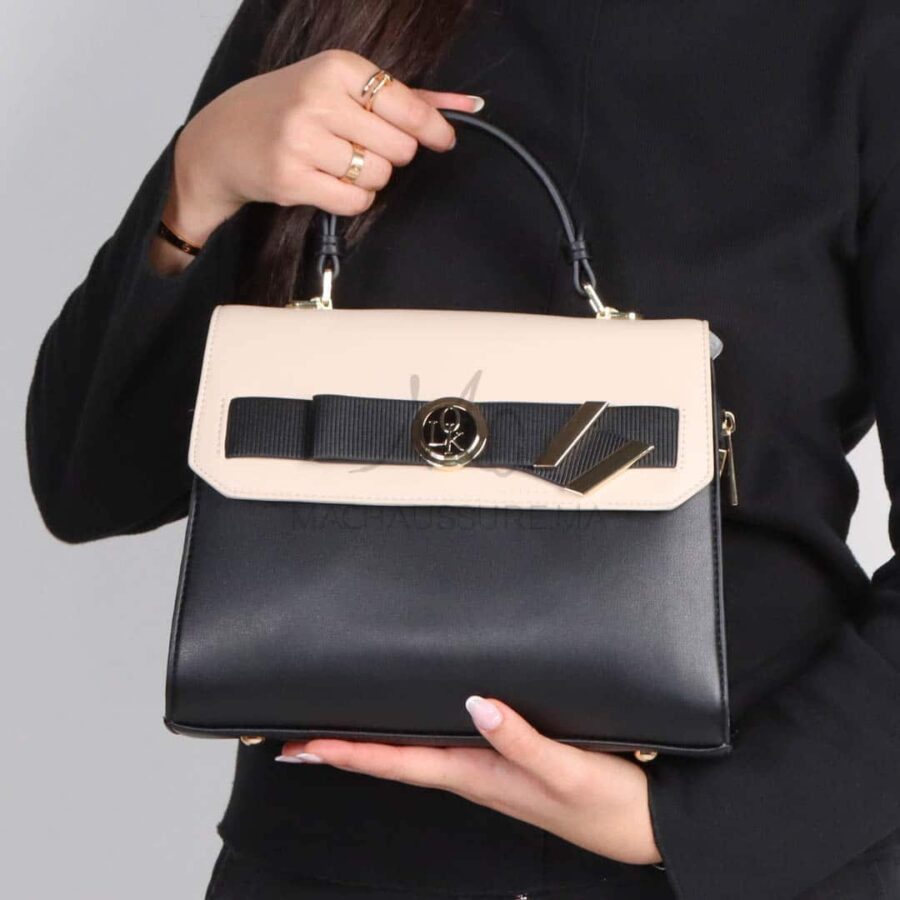 Pulse– Sac à main en Noir-Beige.