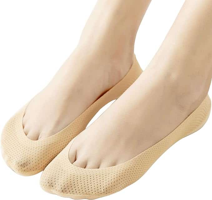 Chaussettes en satin Bronze.