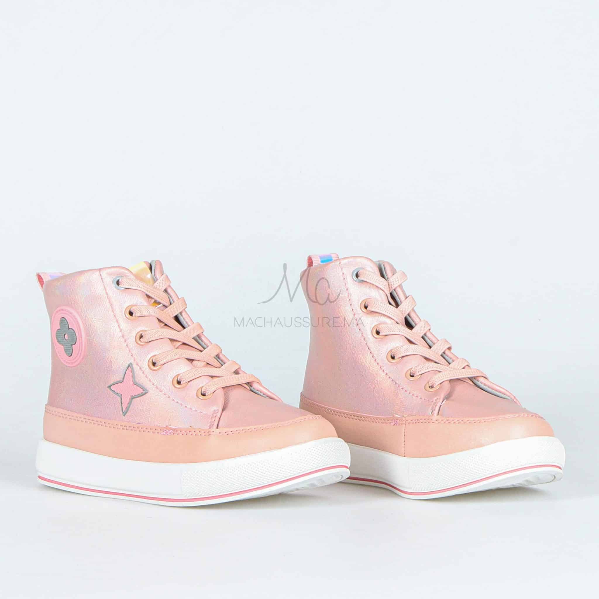 EVAN - Baskets fille en Rose.