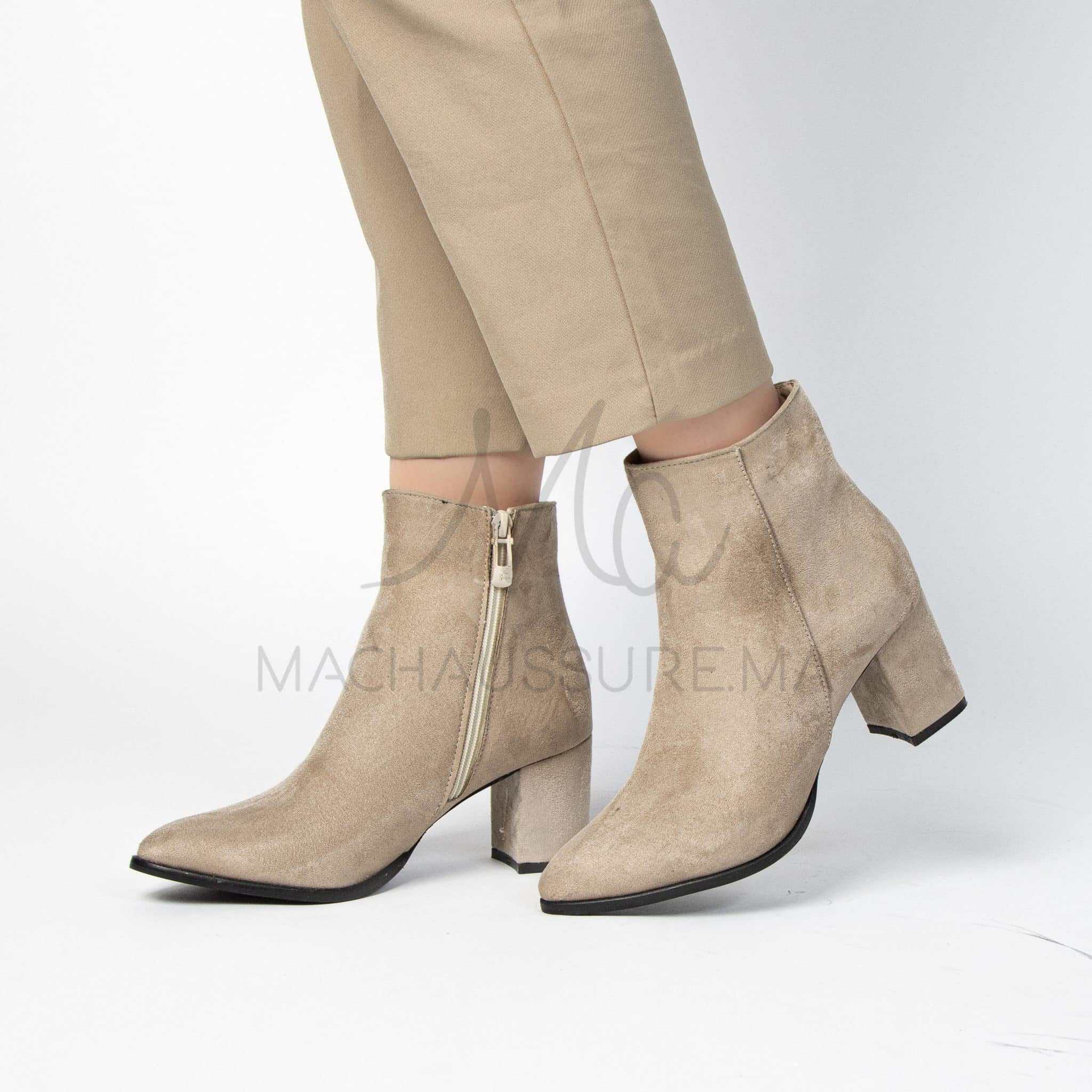 KEYLA - Bottines à talons -Beige.
