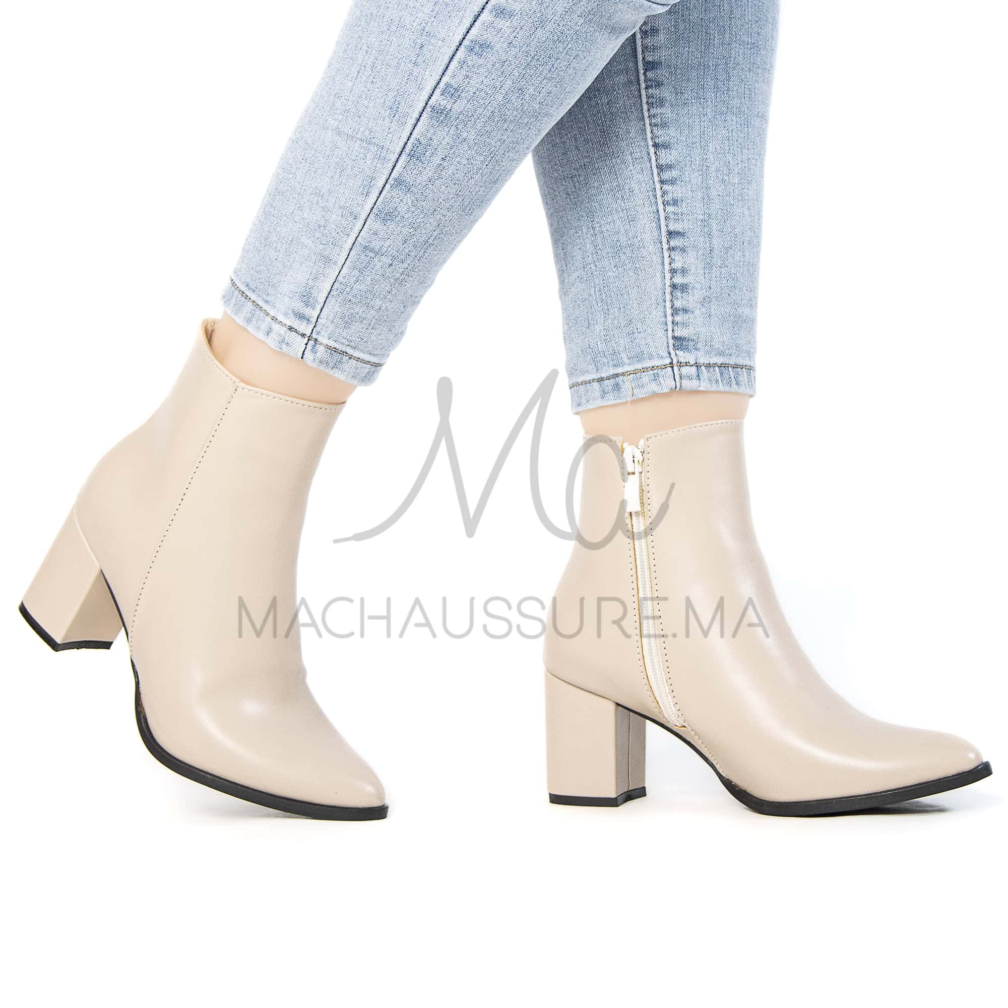 KEYLA - Bottines à talons -Beige.