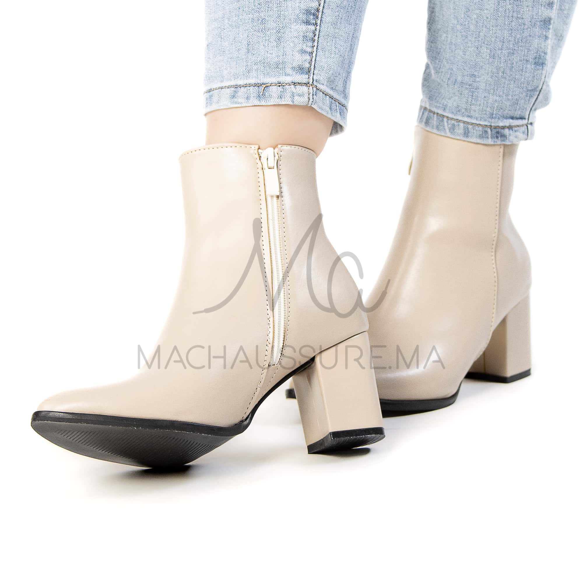 KEYLA - Bottines à talons -Beige.