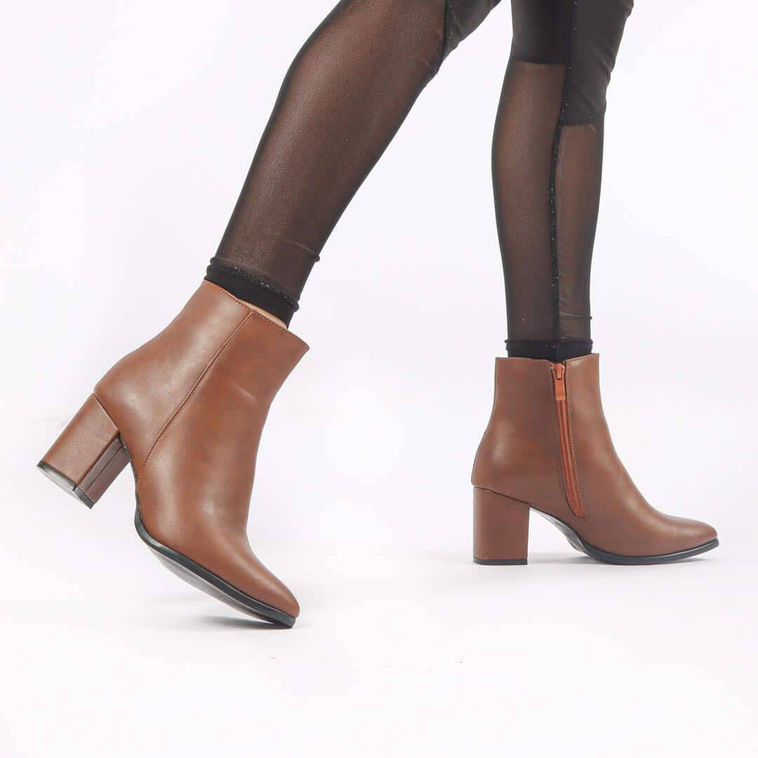 KEYLA - Bottines à talons -Tabac.