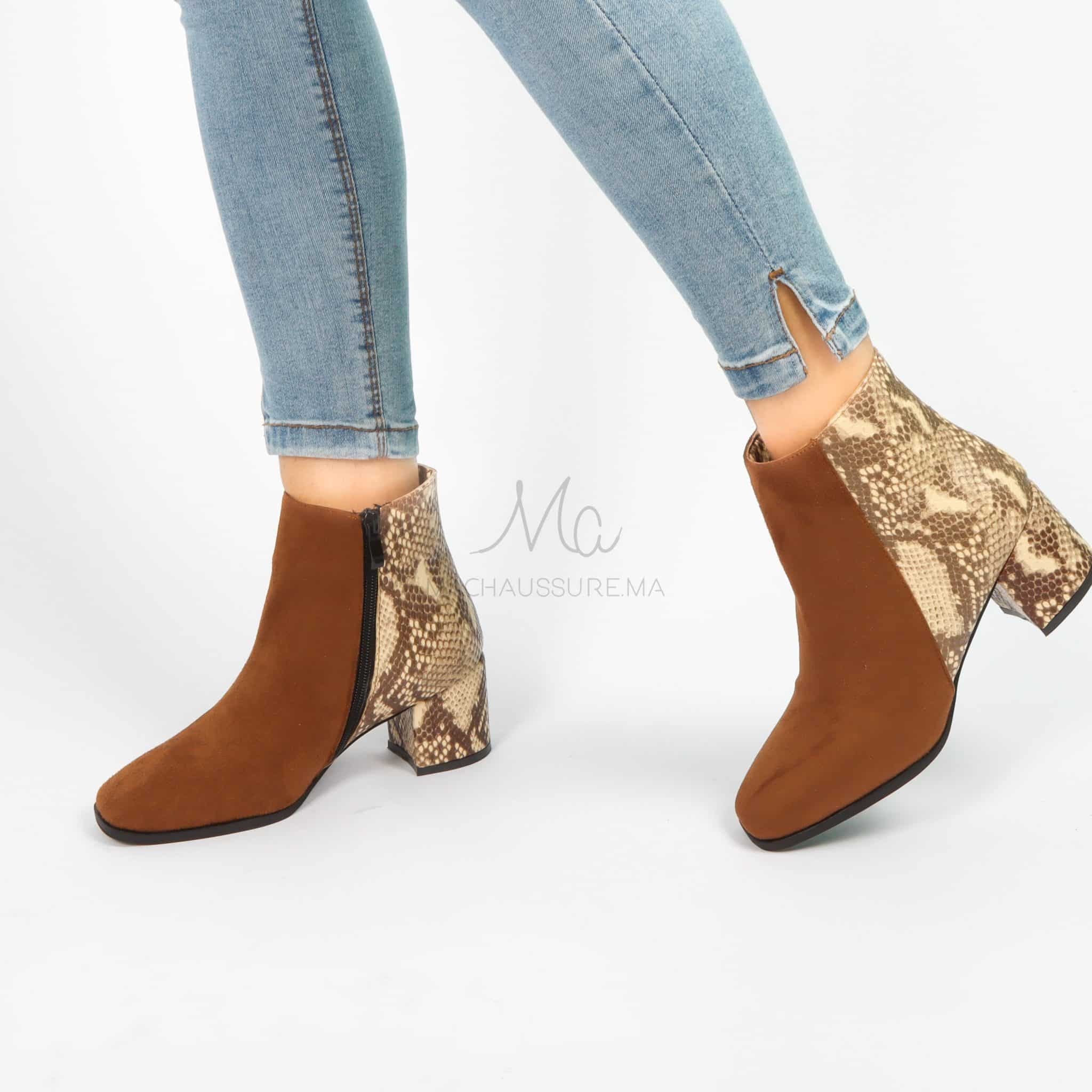 JEFFERY - Bottines à talons - Marron.
