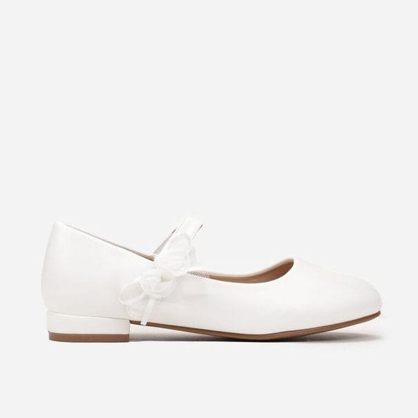 Princess – Ballerines Fille à mini talon en Blanc.