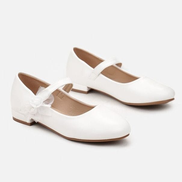 Princess – Ballerines Fille à mini talon en Blanc.