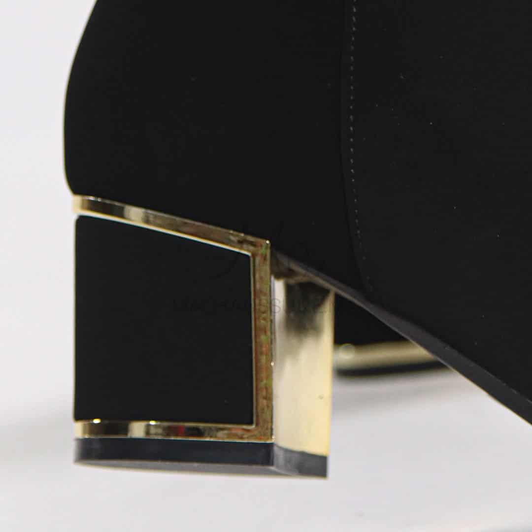 MINA – Bottines à talon en Noir.