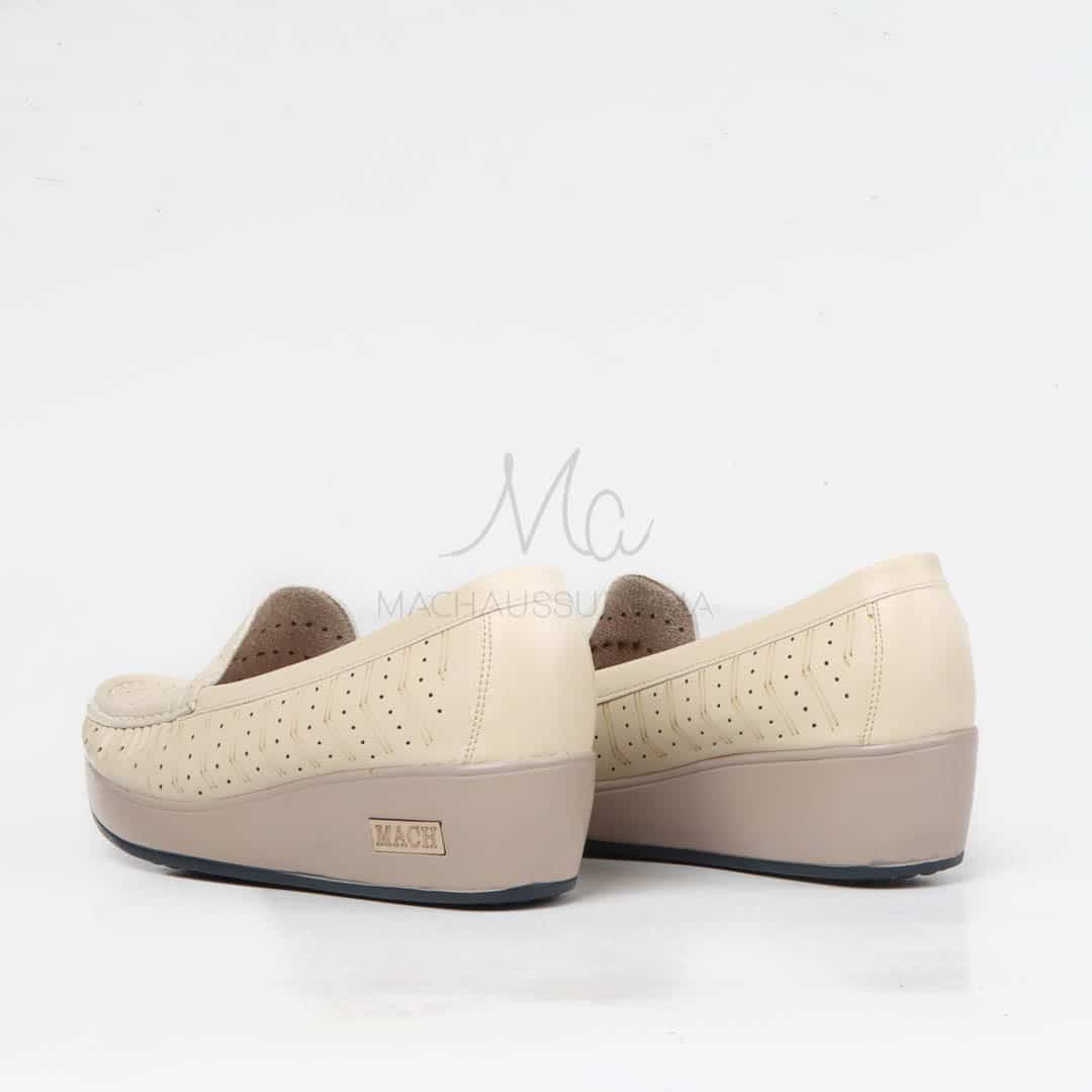 Mocassins Compensées en Beige.