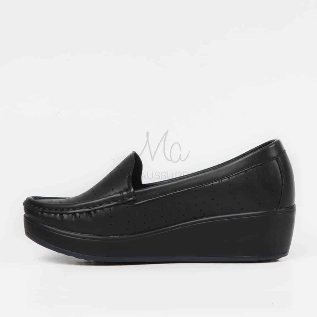 Mocassins Compensées en Noir.