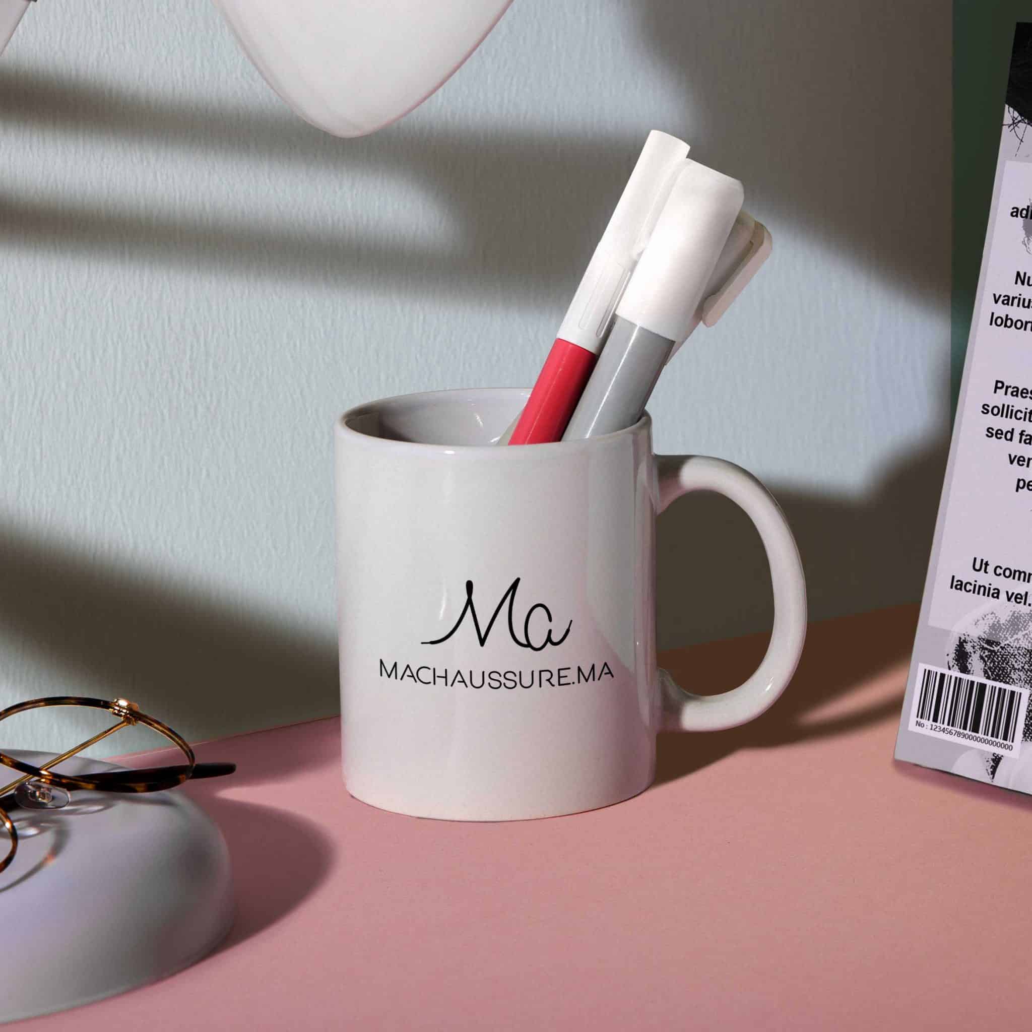 Mug MACHAUSSURE.MA Blanc en ceramic.
