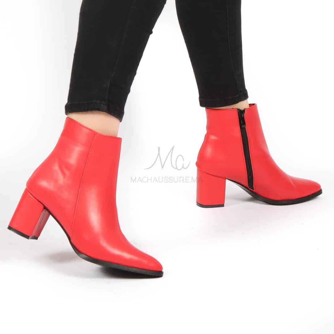 KEYLA -bottines en rouge.