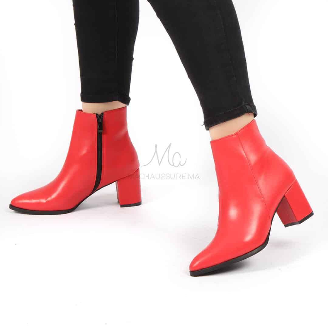 KEYLA -bottines en rouge.