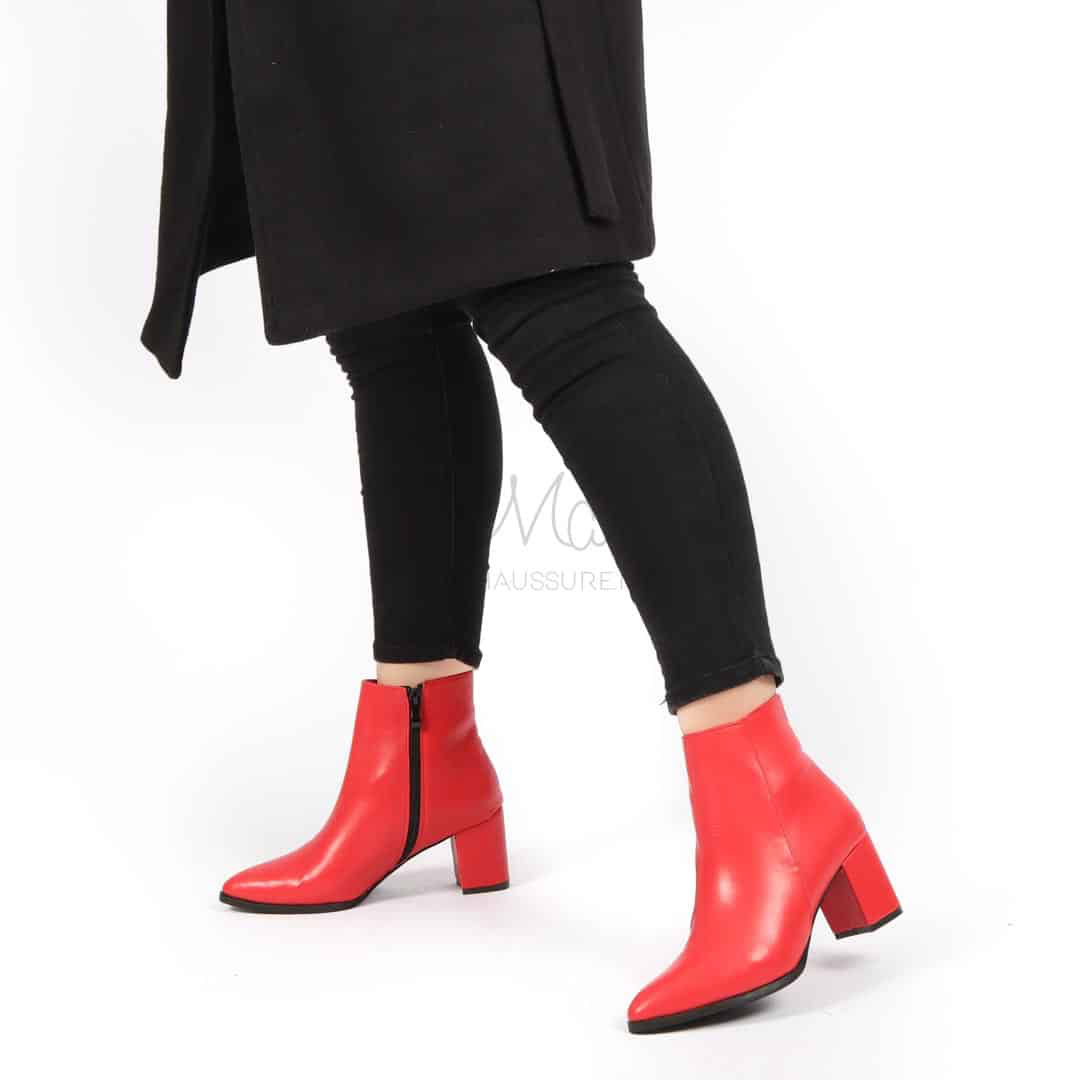 KEYLA -bottines en rouge.