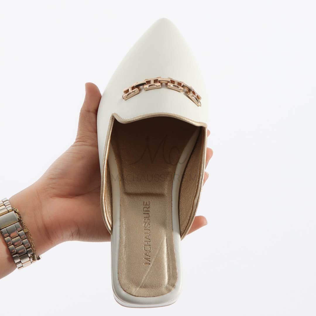 ANJA – Mules Femmes en Blanc.