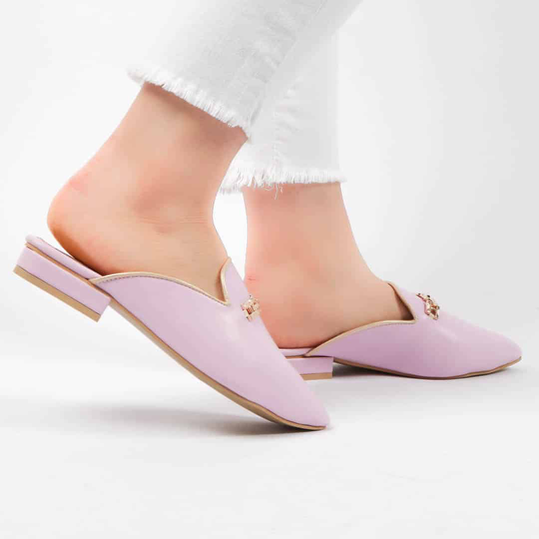 ANJA – Mules Femmes en Mauve.