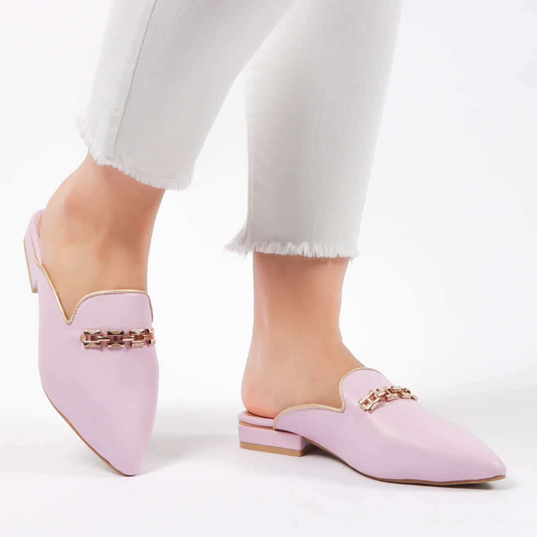 ANJA – Mules Femmes en Mauve.