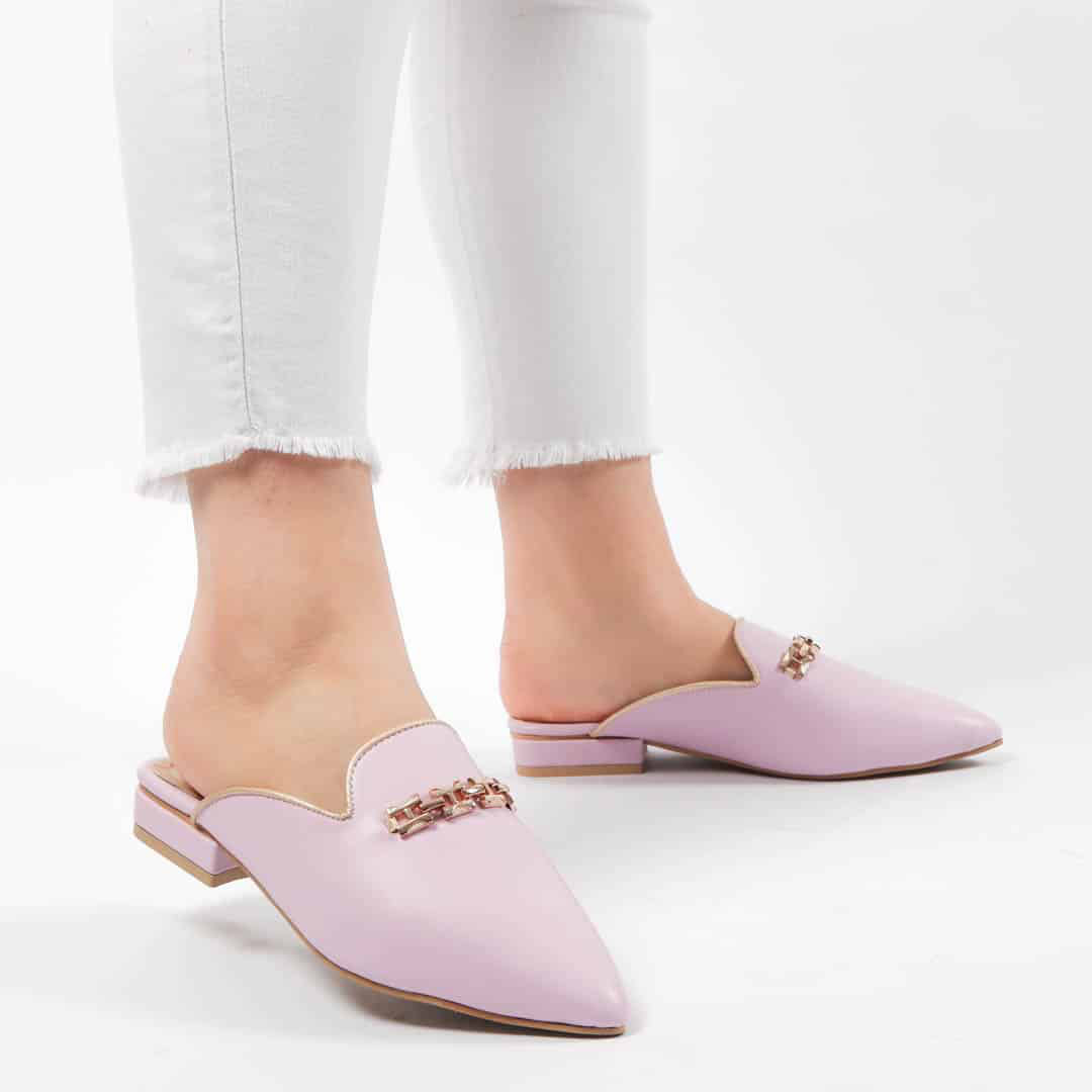 ANJA – Mules Femmes en Mauve.