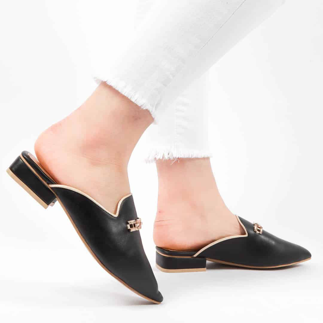 ANJA – Mules Femmes en Noir.