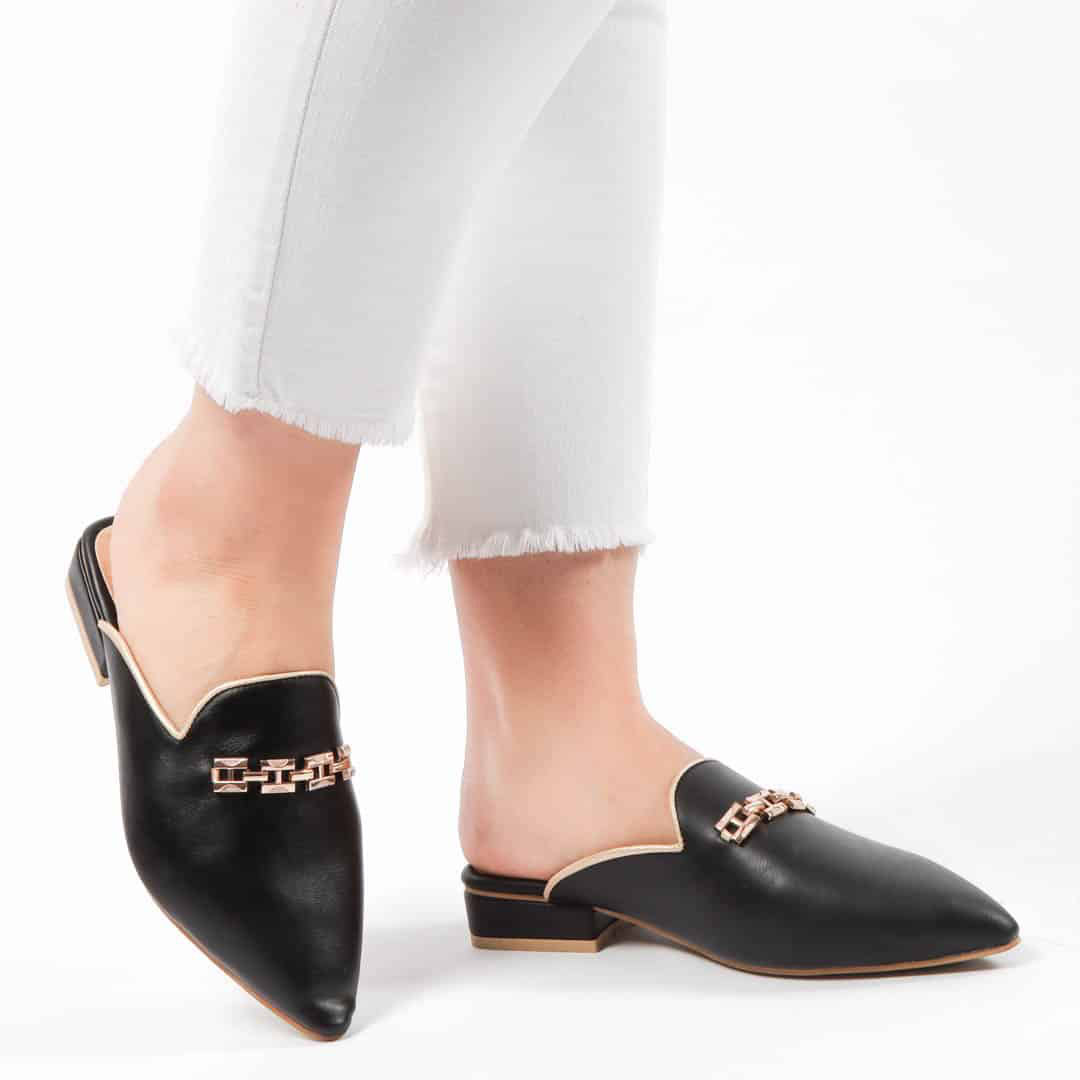 ANJA – Mules Femmes en Noir.
