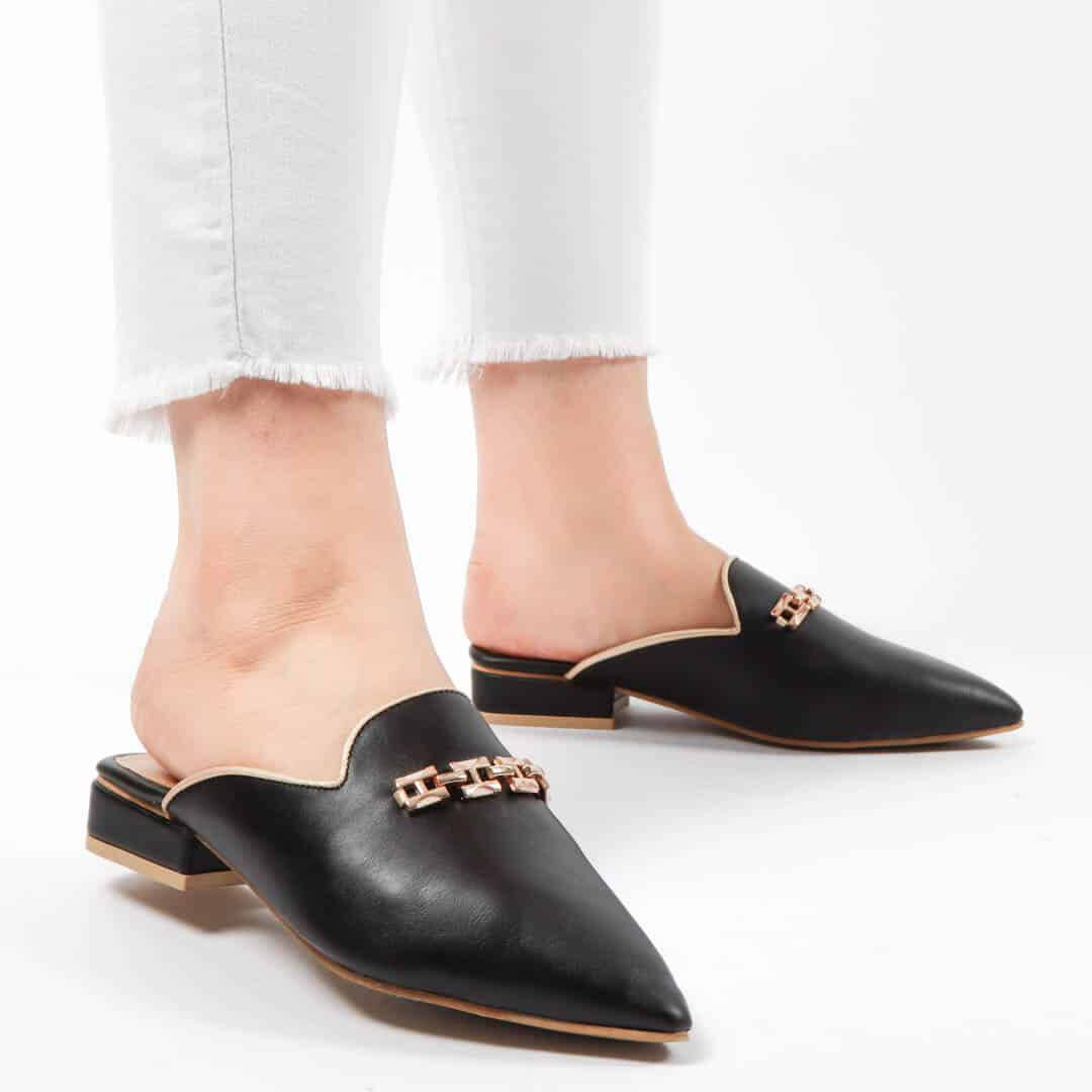 ANJA – Mules Femmes en Noir.