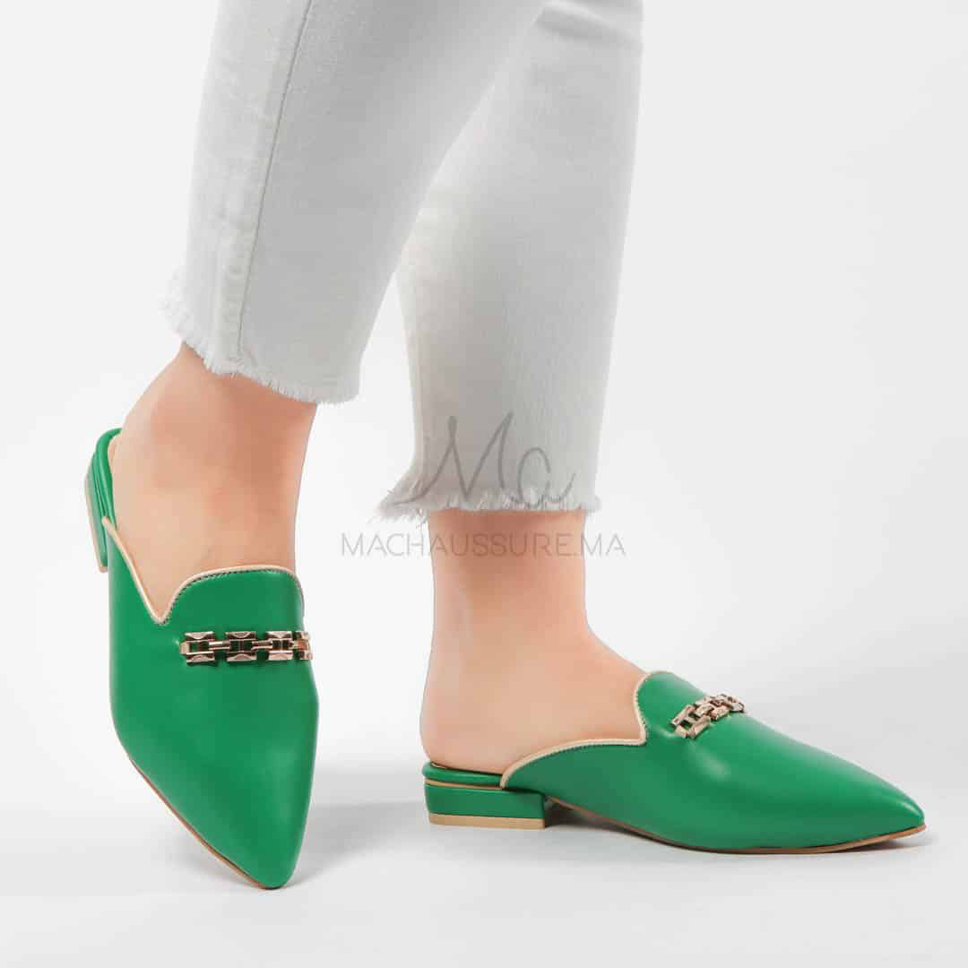 ANJA – Mules Femmes en Vert.