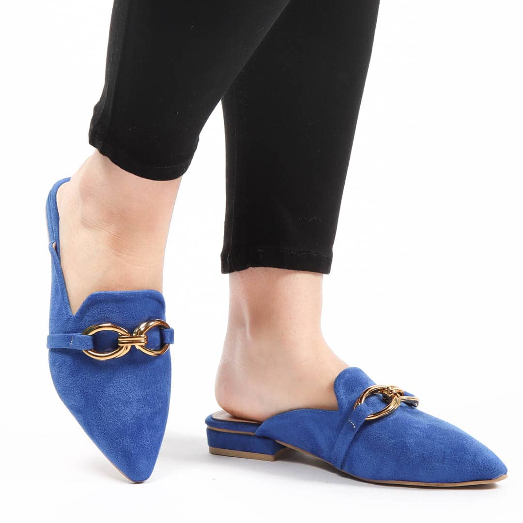 ANJAZ – Mules Femmes en Bleu Roi.