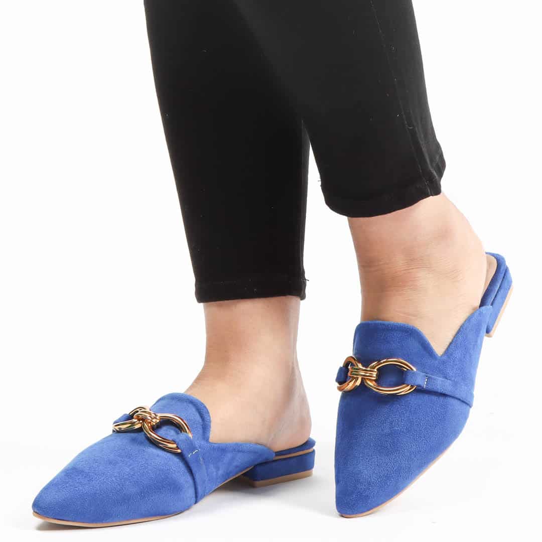 ANJAZ – Mules Femmes en Bleu Roi.