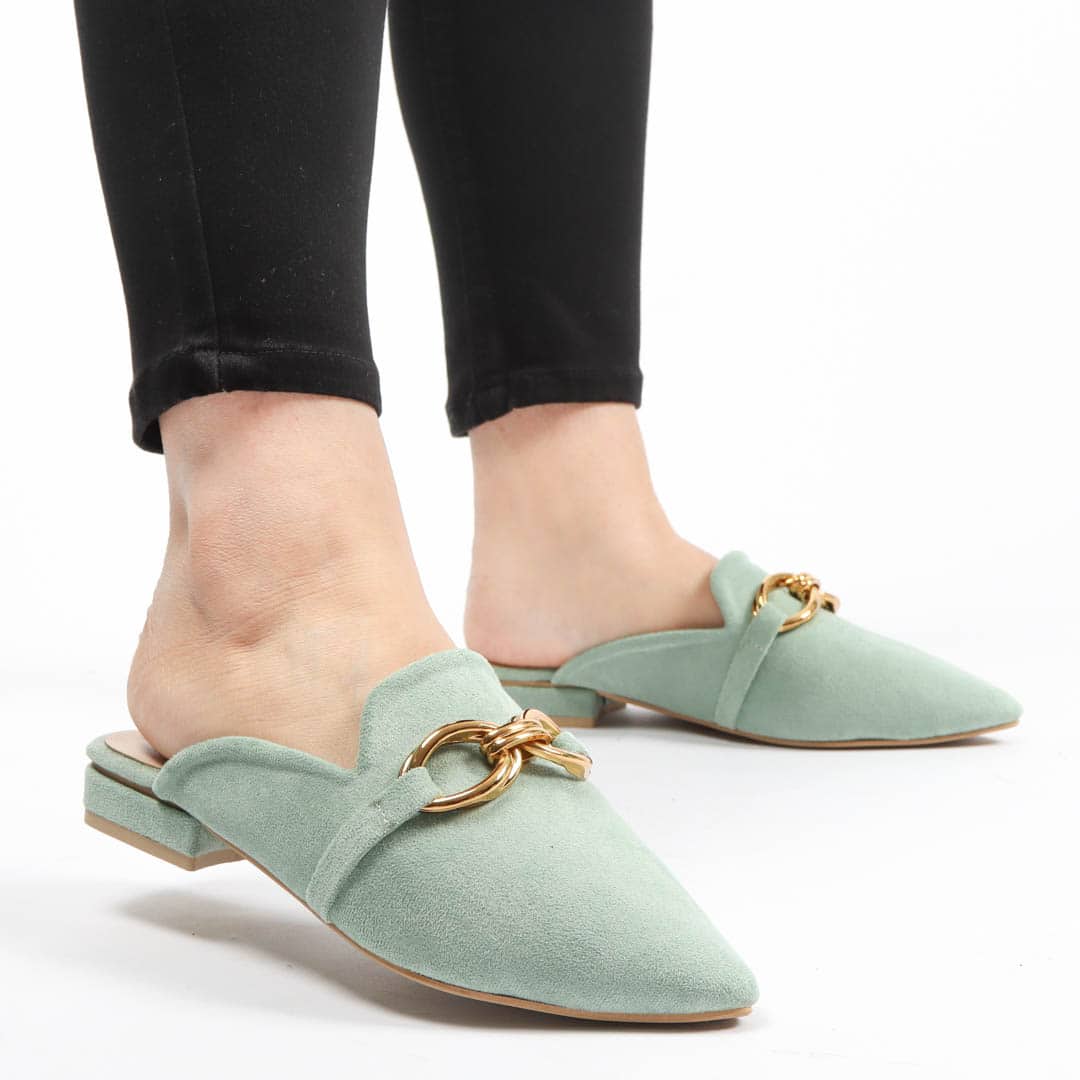 ANJAZ – Mules Femmes en Vert.