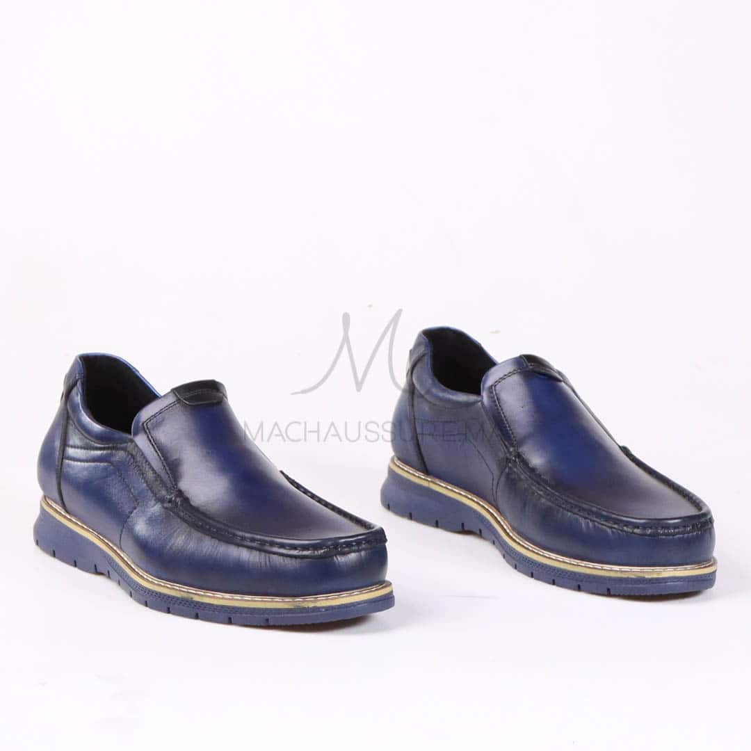 Confort Absolu - Chaussures de ville en cuir Bleu.