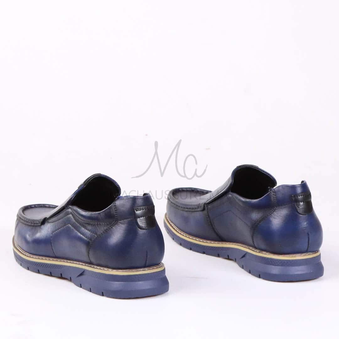 Confort Absolu - Chaussures de ville en cuir Bleu.
